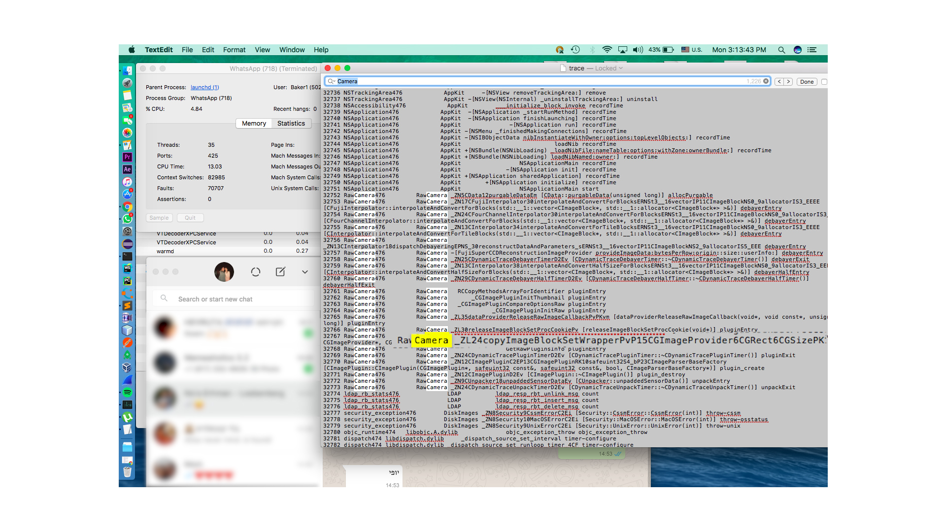 WhatsApp Tracing on Mac OSX